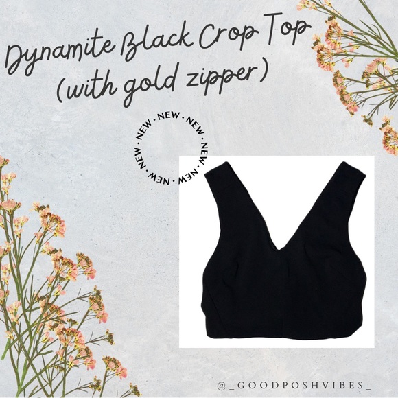 Dynamite Black Crop Top (with gold zipper) - Picture 8 of 8
